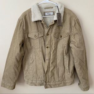 NWT Corduroy Fleece Jacket, Sherpa style beige winter apparel, size L
